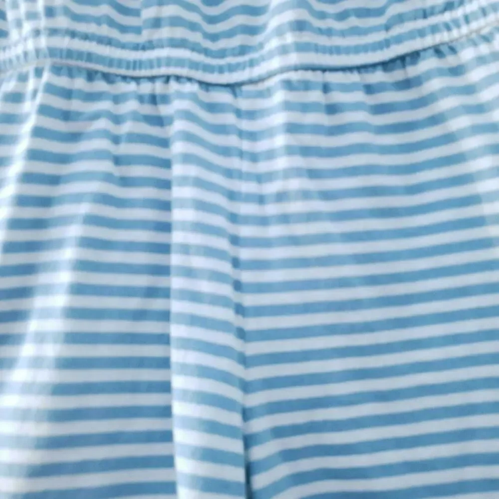 Old Navy Girls 8 Striped Cotton Puff Sleeved Shorts Romper  Blue White